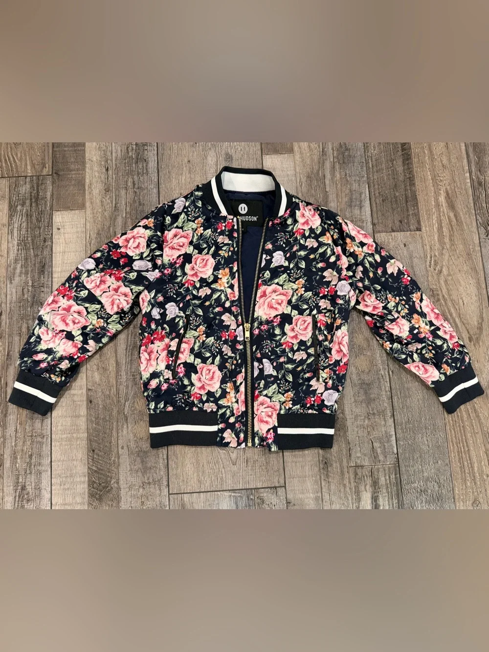 🌸 Beau Hudson floral bomber jacket. Size 4